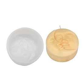 Moon Face DIY Silicone Candle Molds, for Scented Candle Making