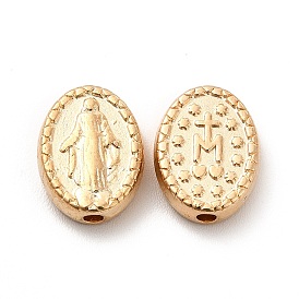 Alloy Beads, Oval with Lady of Graces
