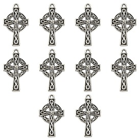 10 подвески из сплава в ирландском тибетском стиле, крестик