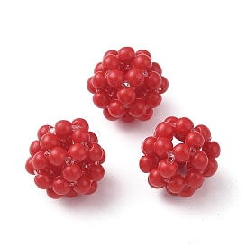 Normal Glass Beads, Seed Bead Braided Round, Ball Cluster Bead