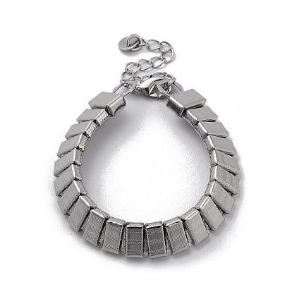 304 Stainless Steel Rectangle Link Chain Bracelets for Women Men
