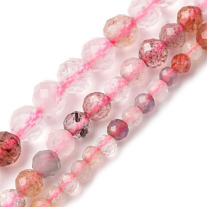 Натуральные кварцевые бусины супер семь нитей, граненые, круглые