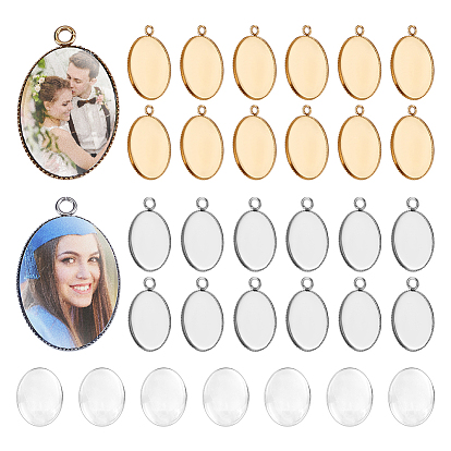 Овальный кулон своими руками поцелуй, в том числе 304 подвеска из нержавеющей стали с кабошоном, Кабошоны из стекла