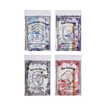 Flower Scrapbook Paper Pads & Stickers & Envelope Set, for DIY Album Scrapbook, Background Paper, Diary Decoration