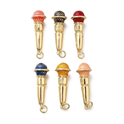 Латунь эмаль подвески, с целью перехода в кольце, микрофон подвеска, реальный 18 k позолоченный