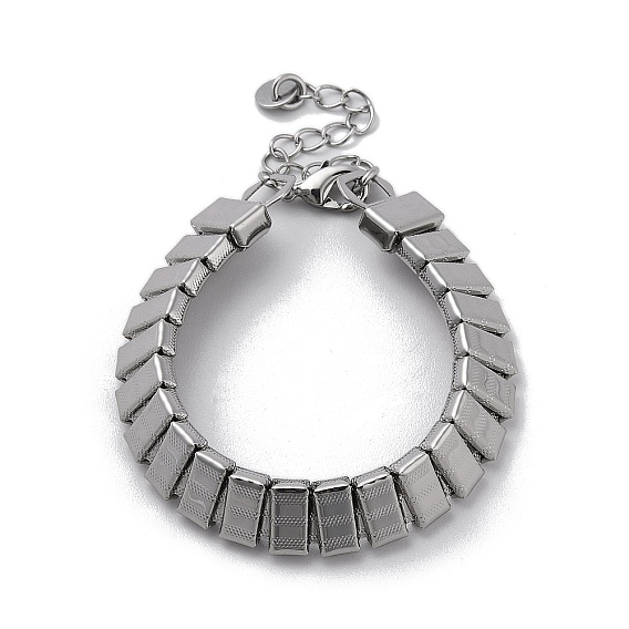 304 Stainless Steel Rectangle Link Chain Bracelets for Women Men