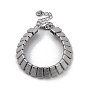 304 Stainless Steel Rectangle Link Chain Bracelets for Women Men