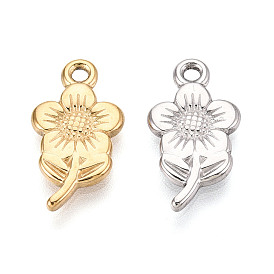 304 из нержавеющей стали цветочные кулоны