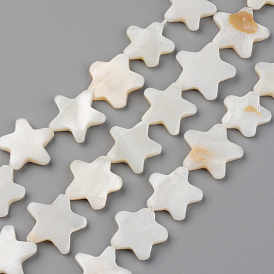 Natural Freshwater Shell Beads Strands, Star
