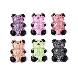 Прозрачные акриловые бусины, полосатый медведь