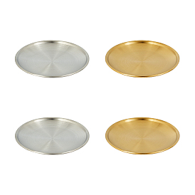 201 Stainless Steel Dinner Plate Serving Tray, Flat Round