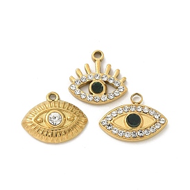 304 Stainless Steel Rhinestone Pendants