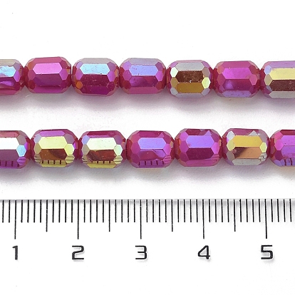 Perles en verre electroplate, couleur unie opaque, de couleur plaquée ab , facette, colonne