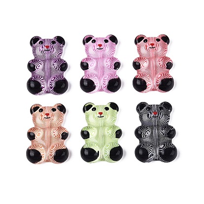 Прозрачные акриловые бусины, полосатый медведь