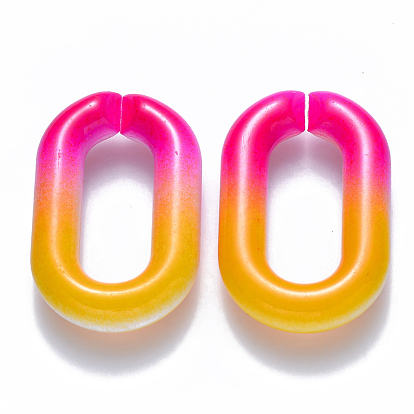 Two Tone Opaque Acrylic Linking Rings, Quick Link Connectors, for Cable Chains Making, Oval