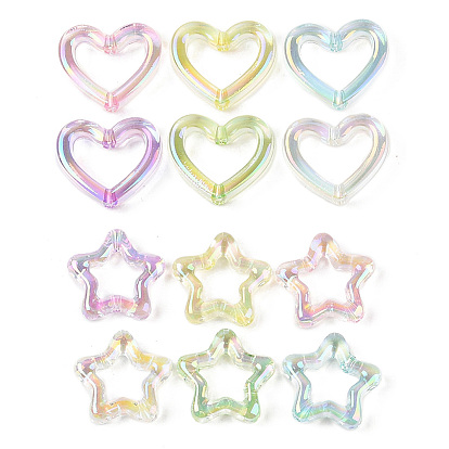 Уф-покрытие прозрачные акриловые бусины, разноцветные