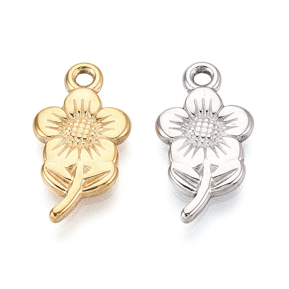 304 из нержавеющей стали цветочные кулоны