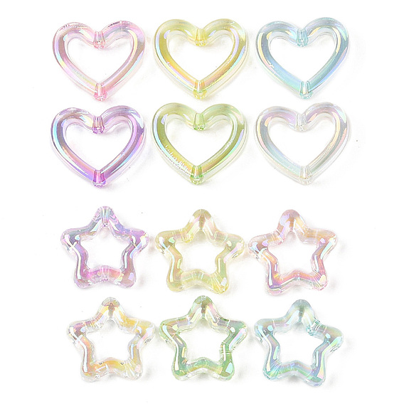 Уф-покрытие прозрачные акриловые бусины, разноцветные