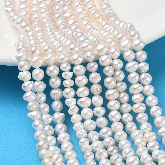 Natural Cultured Freshwater Pearl Beads Strands, Potato
