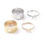 Alloy Adjustable Rings Set, Couple Rings, Butterfly