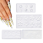 4 шт. 4 стили 3 силиконовые формы, резной цветок, для изготовления ювелирных изделий из смолы DIY и дизайна ногтей, прямоугольные