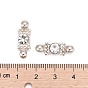 Metal Alloy Bar Spacers, with Grade A Rhinestone and Two Holes, 7.5x21x4.5mm, Hole: 2mm