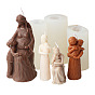 Moldes de velas de silicona diy para el día de la madre, embarazada con moldes de fundición de resina infantil, para resina uv, fabricación de joyas de resina epoxi
