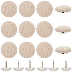 36шт. плоские круглые тканевые колпачки для ногтей, с алюминиевой заклепкой, аксессуары для шляп, платина