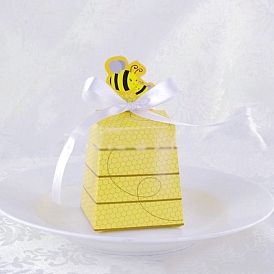 Paper with Polyester Ribbon Bees Candy Boxes, Bakery Box, Baby Shower Gift Box