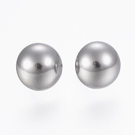 201 Stainless Steel Stud Earring Findings, with 304 Stainless Steel Pins, Half Round