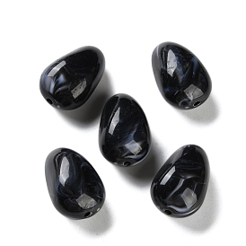 Opaque Acrylic Beads, Two Tone, Teardrop