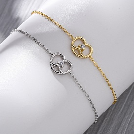 S925 браслеты из стерлингового серебра для женщин, щелок соединение, с микро проложить кубического циркония