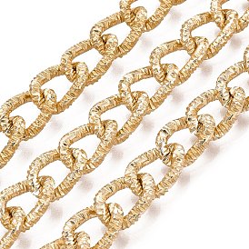Aluminium Curb Chains, Textured, Unwelded, with Spool
