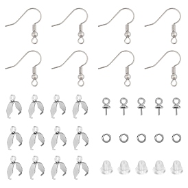 Unicraftale 304 Stainless Steel Earring Hook, with Cup Pearl Peg Bails Pin Pendant, Ice Pick Pinch Bails and Jump Ring