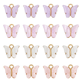 20шт 4 цвета акриловые подвески, Сплав с поиска, очарование бабочки