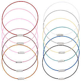36шт 12 цвета стальная проволока браслет шнур для самостоятельного изготовления ювелирных изделий, с застежками из латуни 