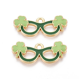 Подвески из сплава с эмалью ко Дню Святого Патрика, очки прелести, золотые, без кадмия, без никеля и без свинца