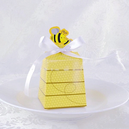 Paper with Polyester Ribbon Bees Candy Boxes, Bakery Box, Baby Shower Gift Box
