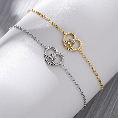 S925 браслеты из стерлингового серебра для женщин, щелок соединение, с микро проложить кубического циркония