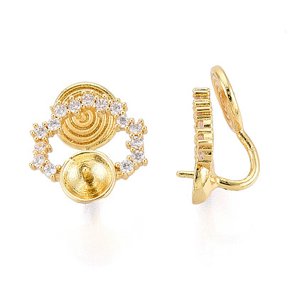 Латунные микропаве прозрачные кубические цирконии клипсы фурнитура для полупросверленных бусин, облако