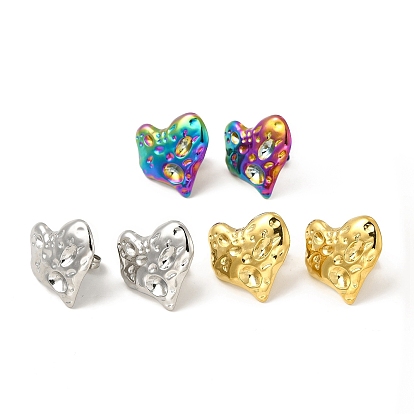 304 текстурированные серьги-гвоздики из нержавеющей стали для женщин