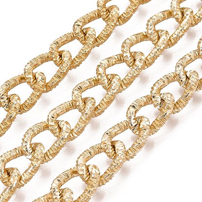 Aluminium Curb Chains, Textured, Unwelded, with Spool