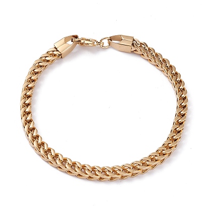 Вакуумное покрытие pvd 304 браслеты из нержавеющей стали с панцирной цепью, с карабин-лобстерами 