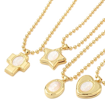 Настоящее 18k позолоченное латунное ожерелье с подвеской в виде шарика-медальона для женщин