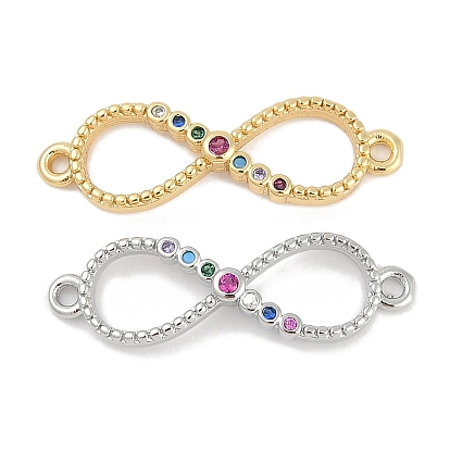 Латунные микро-паве разноцветные кубические цирконии бесконечность соединительные подвески, без свинца и без кадмия, долговечный, стойки покрытие