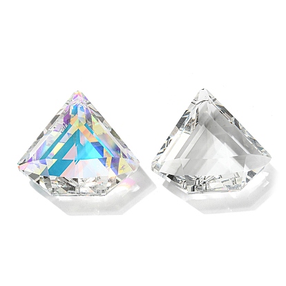 Прозрачные стеклянные подвески, граненые, треугольник прелести