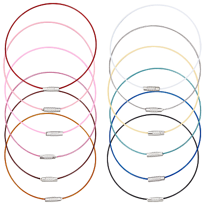 36шт 12 цвета стальная проволока браслет шнур для самостоятельного изготовления ювелирных изделий, с застежками из латуни 