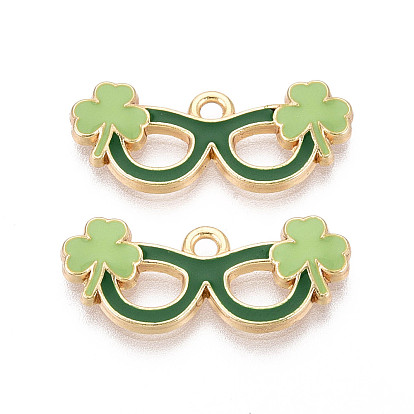 Подвески из сплава с эмалью ко Дню Святого Патрика, очки прелести, золотые, без кадмия, без никеля и без свинца