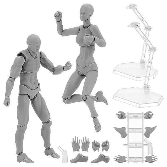 2шт. 2 стили ПВХ модель человека для рисования фигурка набор, подходит для эскизов, Картина, рисунок, художник