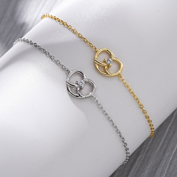 S925 браслеты из стерлингового серебра для женщин, щелок соединение, с микро проложить кубического циркония